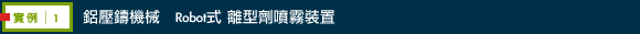 實例1:鋁壓鑄機械　Robot式離型劑噴霧裝置